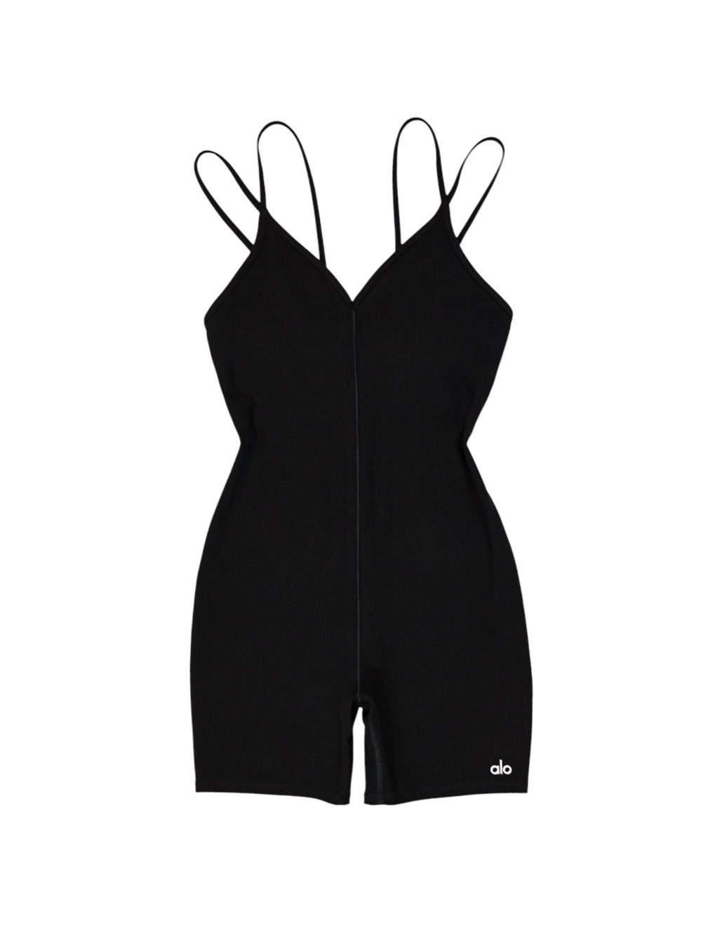 Alo Yoga Alosoft Suns Out Onesie Black Small Biker Romper